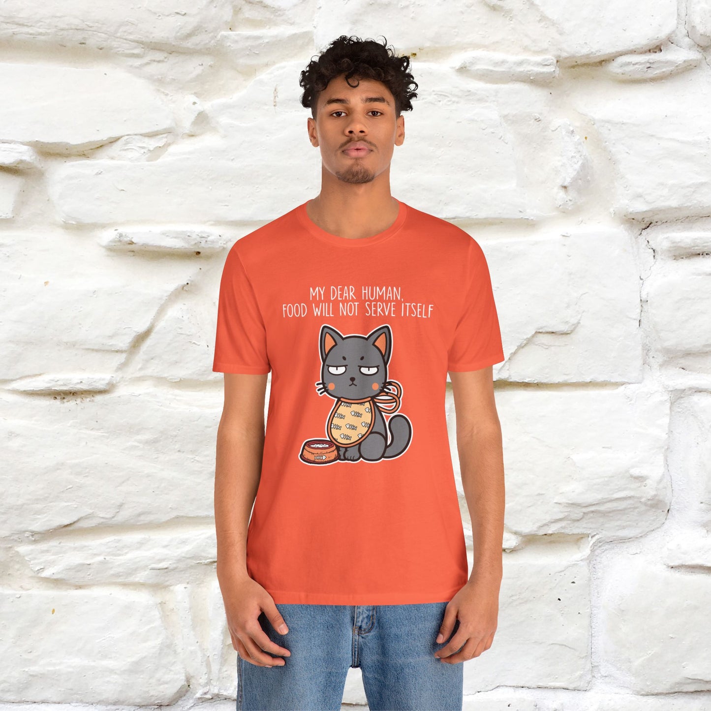 "Dear Human, Food Will Not Serve Itself" |Cat T-Shirt | Nunu&Miao Studio - Nunu&Miao Studio