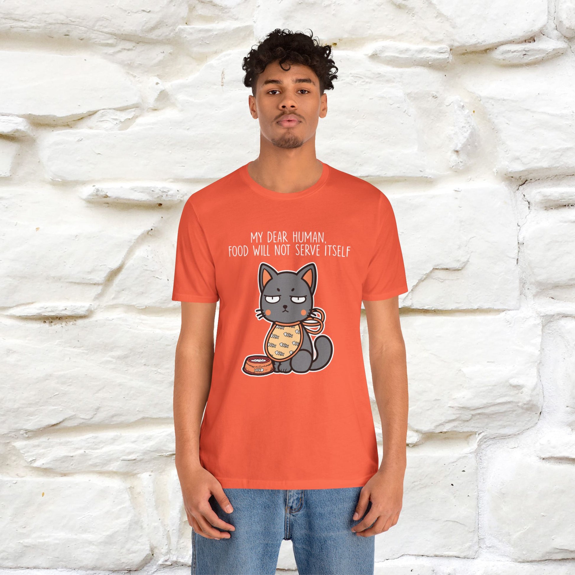 "Dear Human, Food Will Not Serve Itself" |Cat T-Shirt | Nunu&Miao Studio - Nunu&Miao Studio