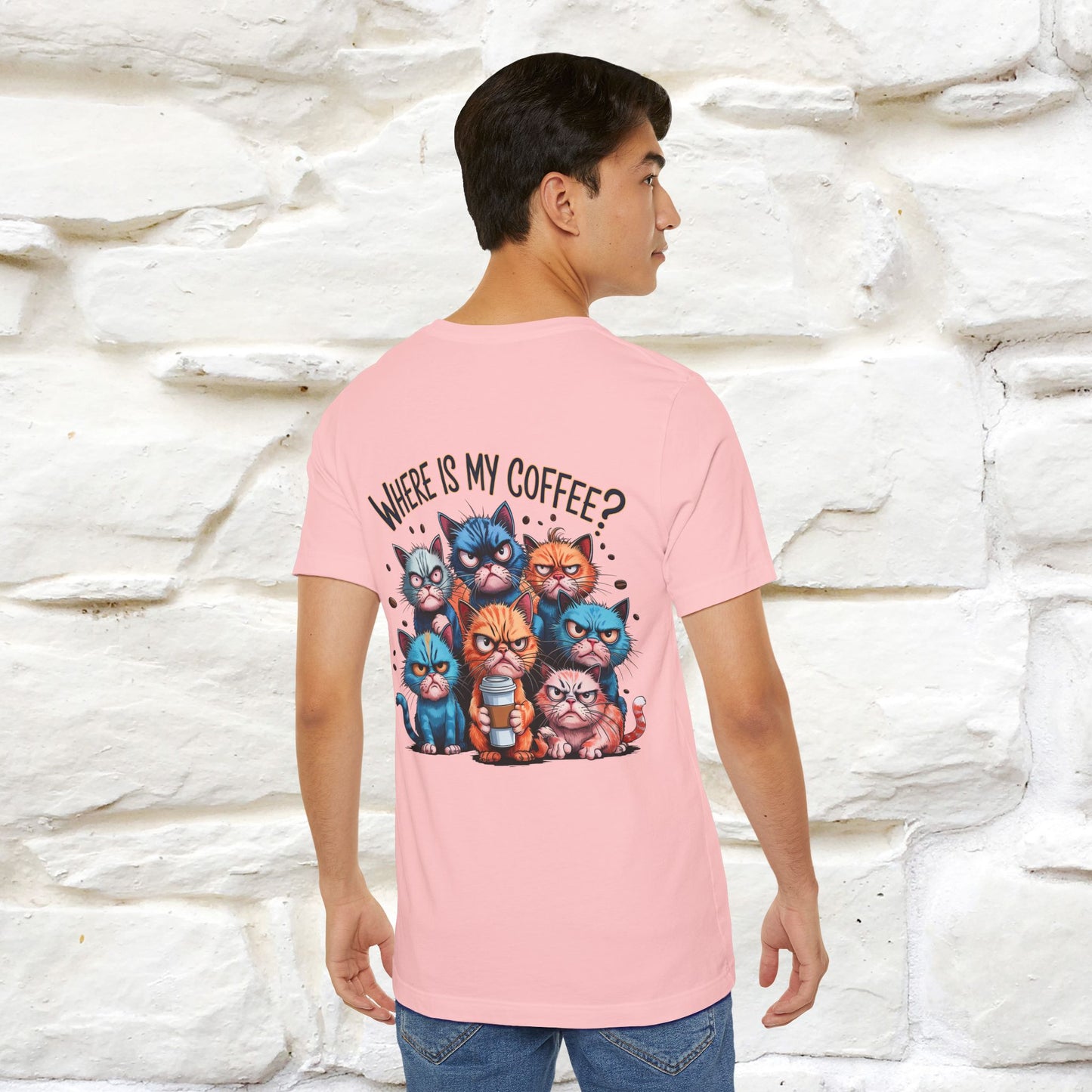 "Where Is My Coffe?" Cat T-Shirt | Front & Back Design | Nunu&Miao Studio