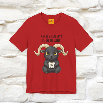 "I Can Be a Real Devil Before My Coffe" Funny T-shirt |Nunu&Miao Studio
