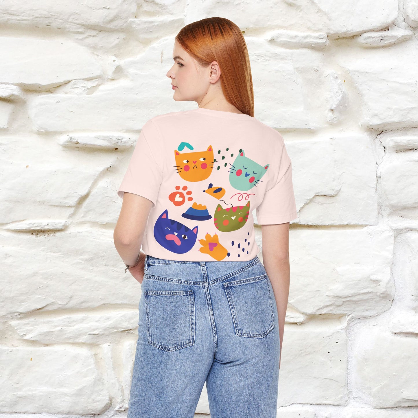 ''The Power Of Meow'' Cat T-Shirt Front and Back Design | Nunu&Miao Studio - Nunu&Miao Studio