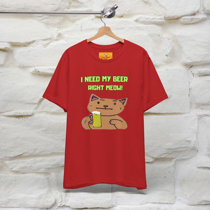 "I Need My Beer Right Meow!" Cat  T-shirt |Nunu&Miao Studio - Nunu&Miao Studio