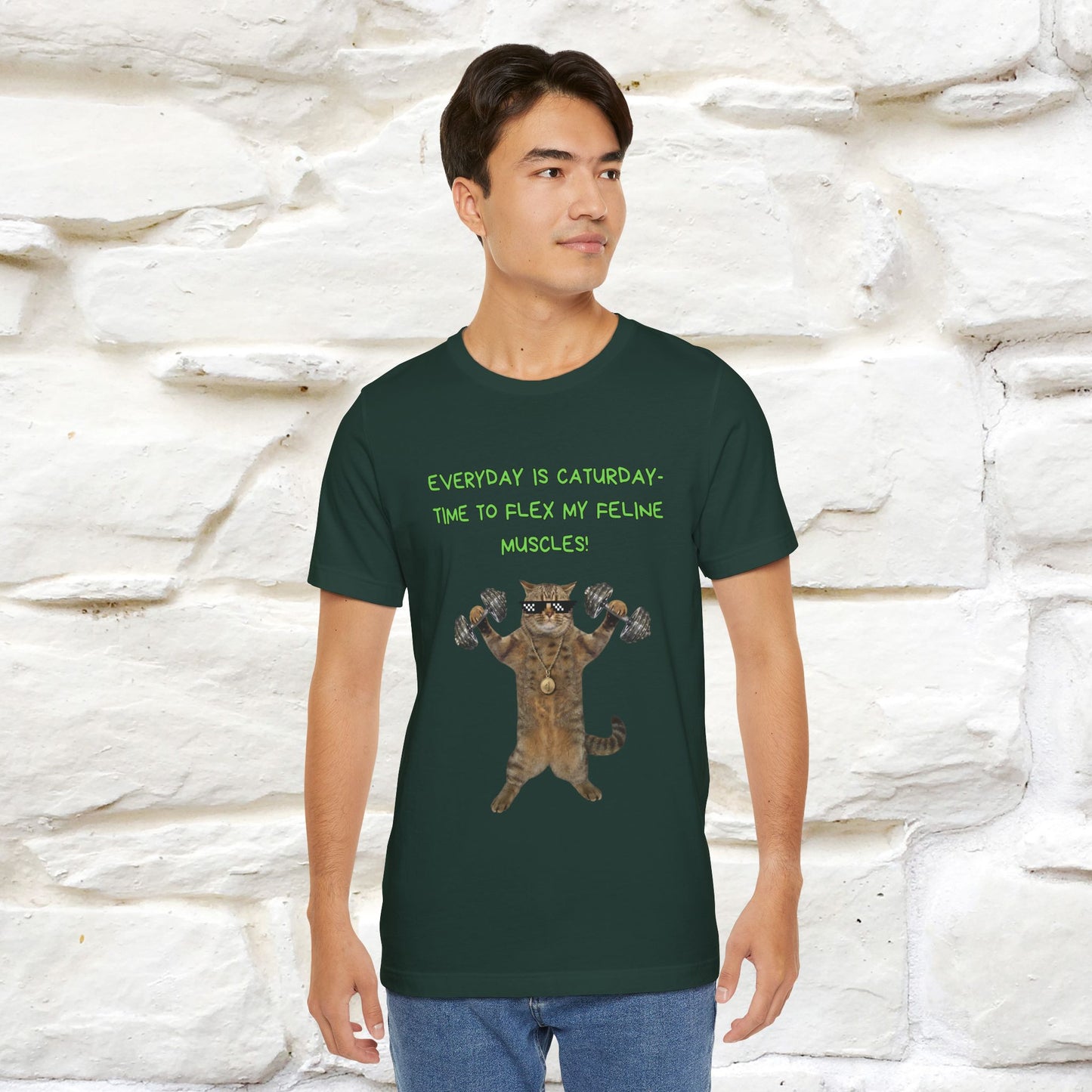 "Everyday Is Caturday – Flex My Feline Muscle"| Funny Cat T-Shirt  |Nunu&Miao Sudio - Nunu&Miao Studio