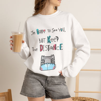 ''I'Am Happy To See You...'' |Cat Sweatshirt | Nunu&Miao Studio