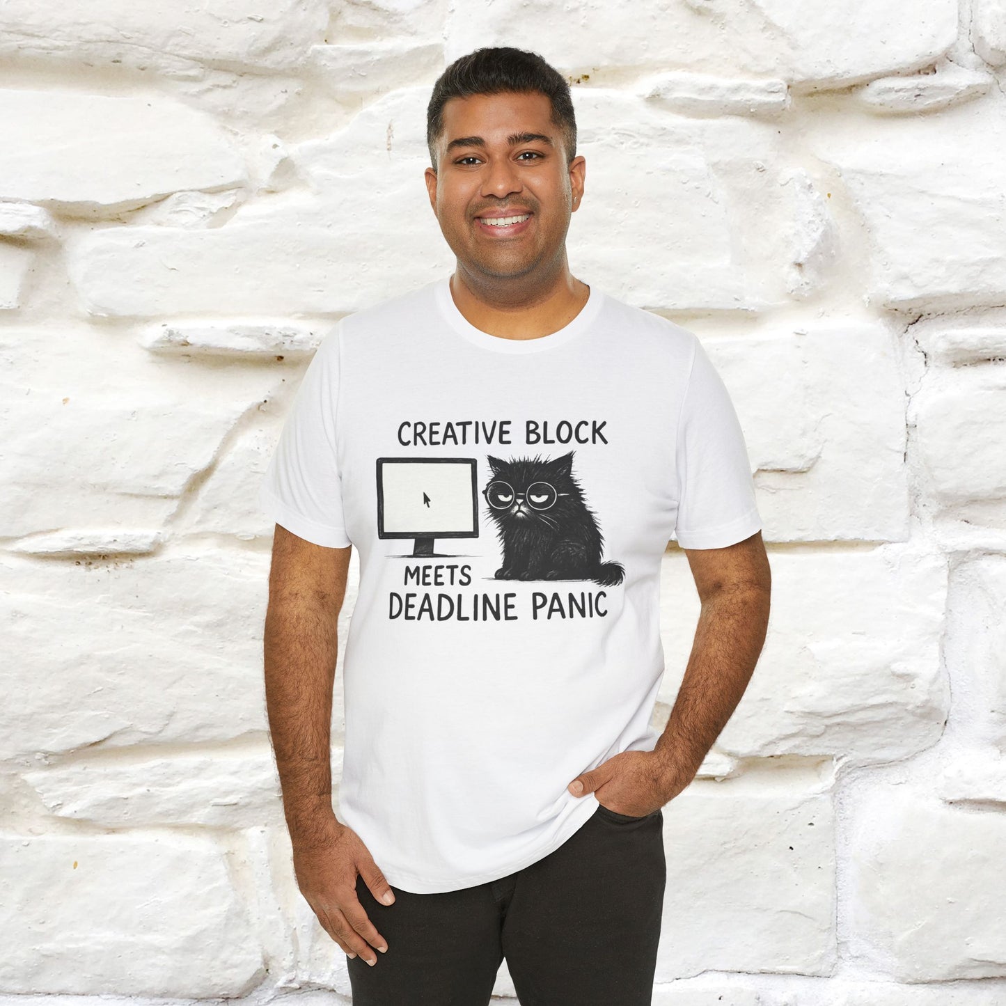 "Creative Block Meets Deadline..." |Cat T-Shirt | Nunu&Miao Studio - Nunu&Miao Studio