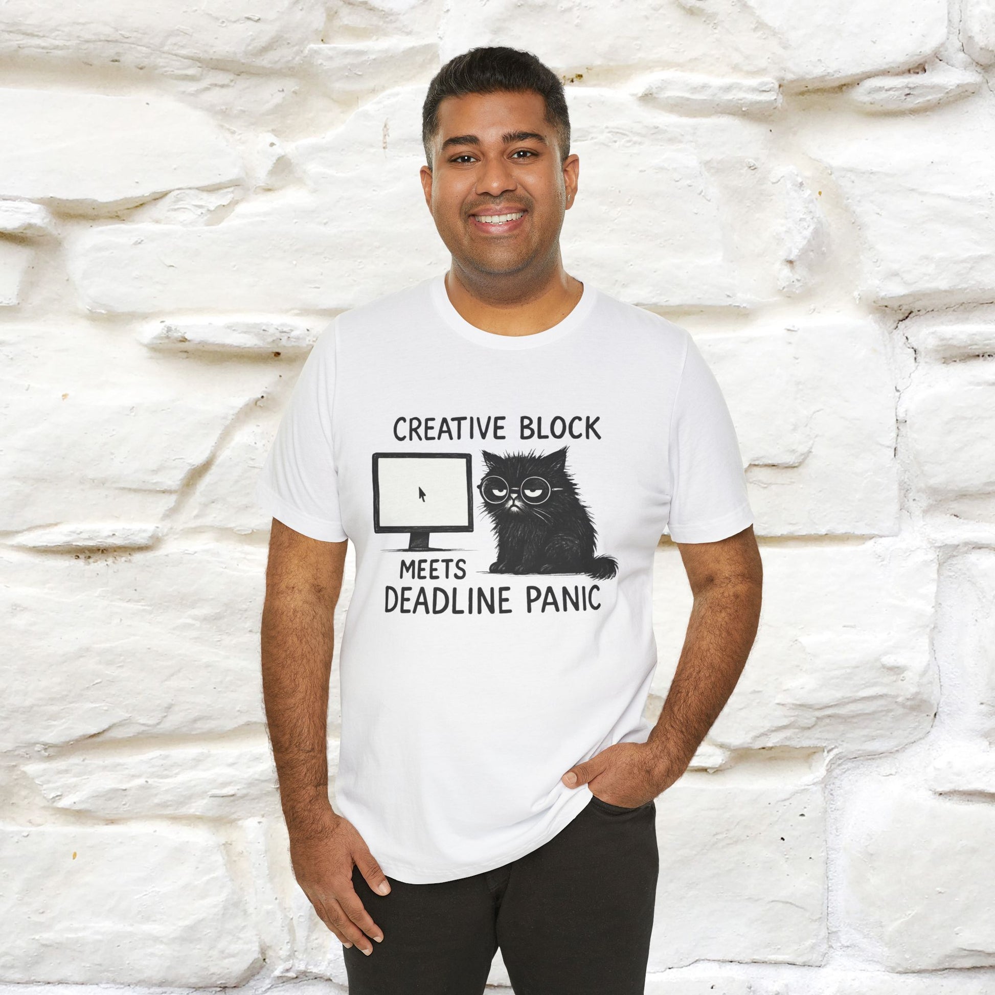 "Creative Block Meets Deadline..." |Cat T-Shirt | Nunu&Miao Studio - Nunu&Miao Studio