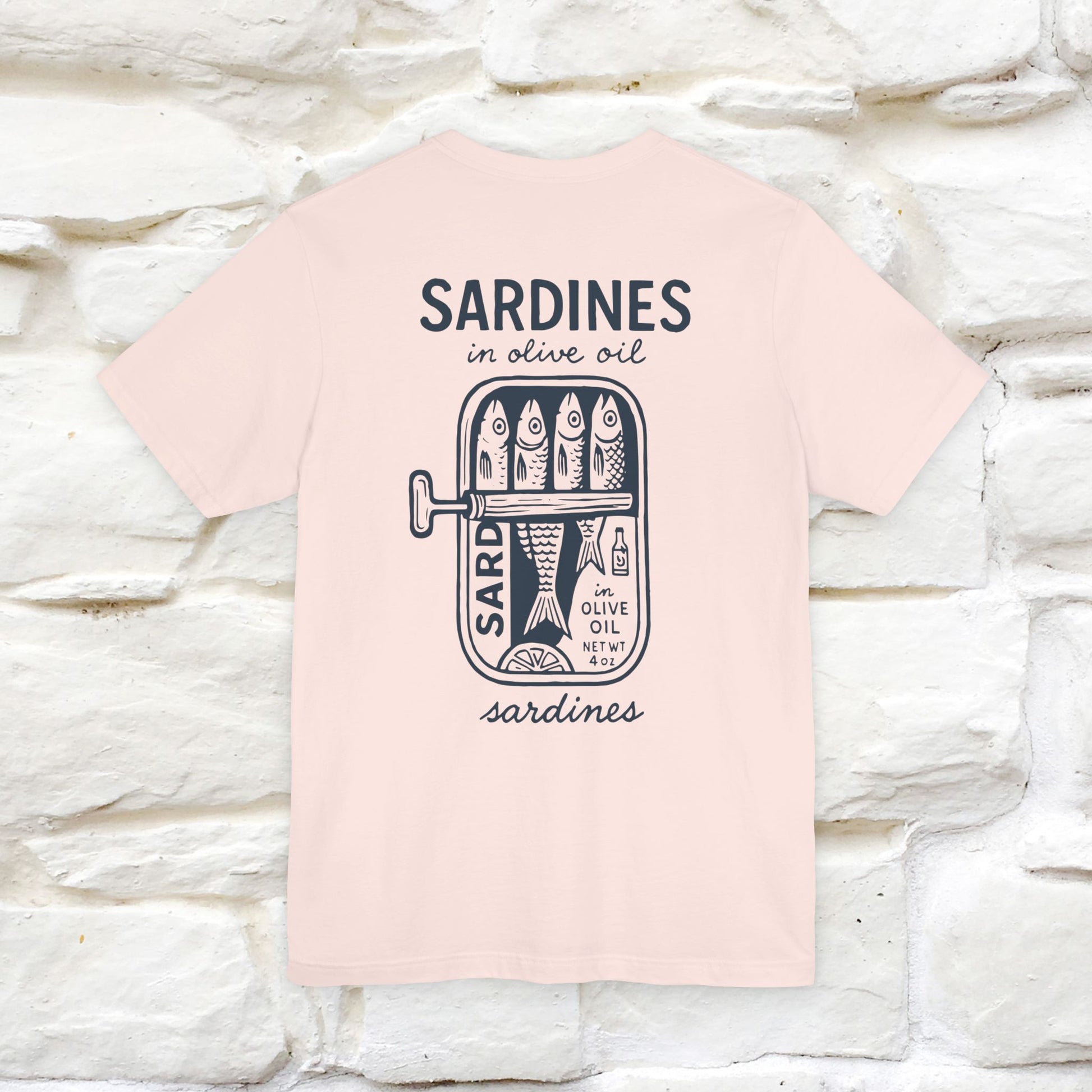 "Sardines In Olive Oil" Cute T-shirt | Front & Back Design|Nunu&Miao Studio - Nunu&Miao Studio