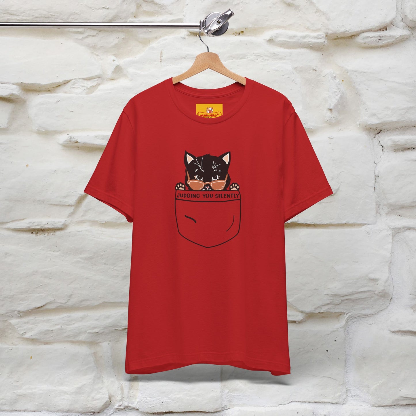 ''Judging You Silently'' | Cat T-Shirt for Men | Nunu&Miao Studio - Nunu&Miao Studio
