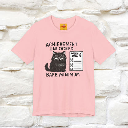 "Achievement Unlocked Bare Minimum." |Cat T-Shirt | Nunu&Miao Studio