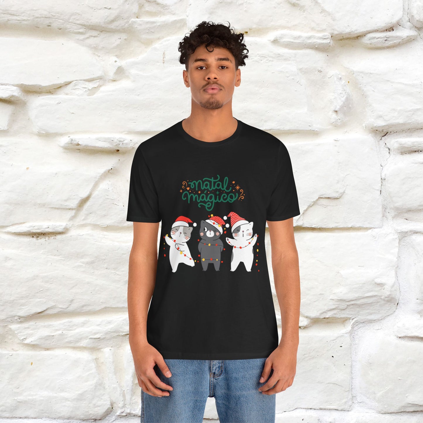 "Natal Magico" Cat T-shirt  |Nunu&Miao Studio - Nunu&Miao Studio