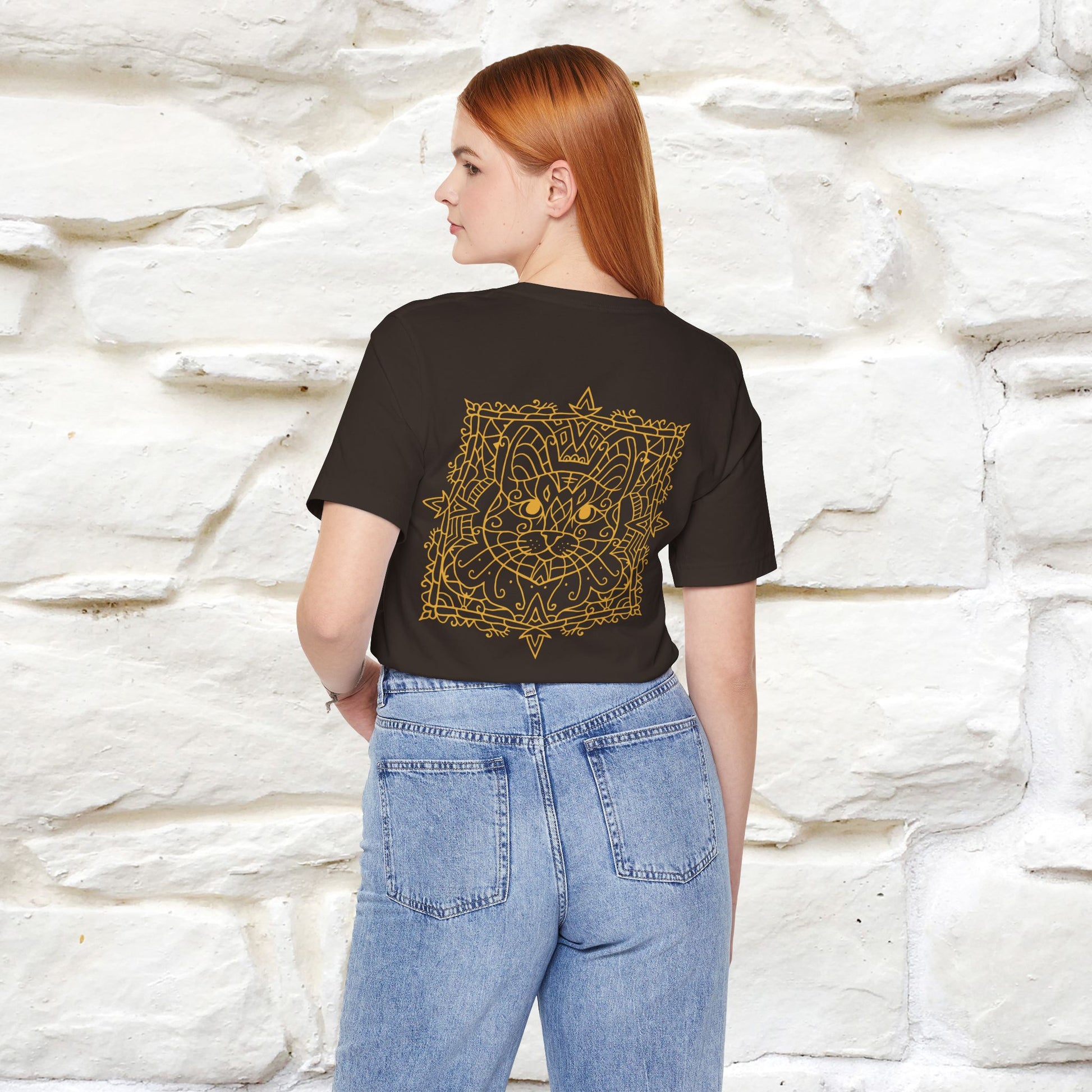 "Mandala Cat'' Cat T-Shirt Front and Back Design | Nunu&Miao Studio - Nunu&Miao Studio