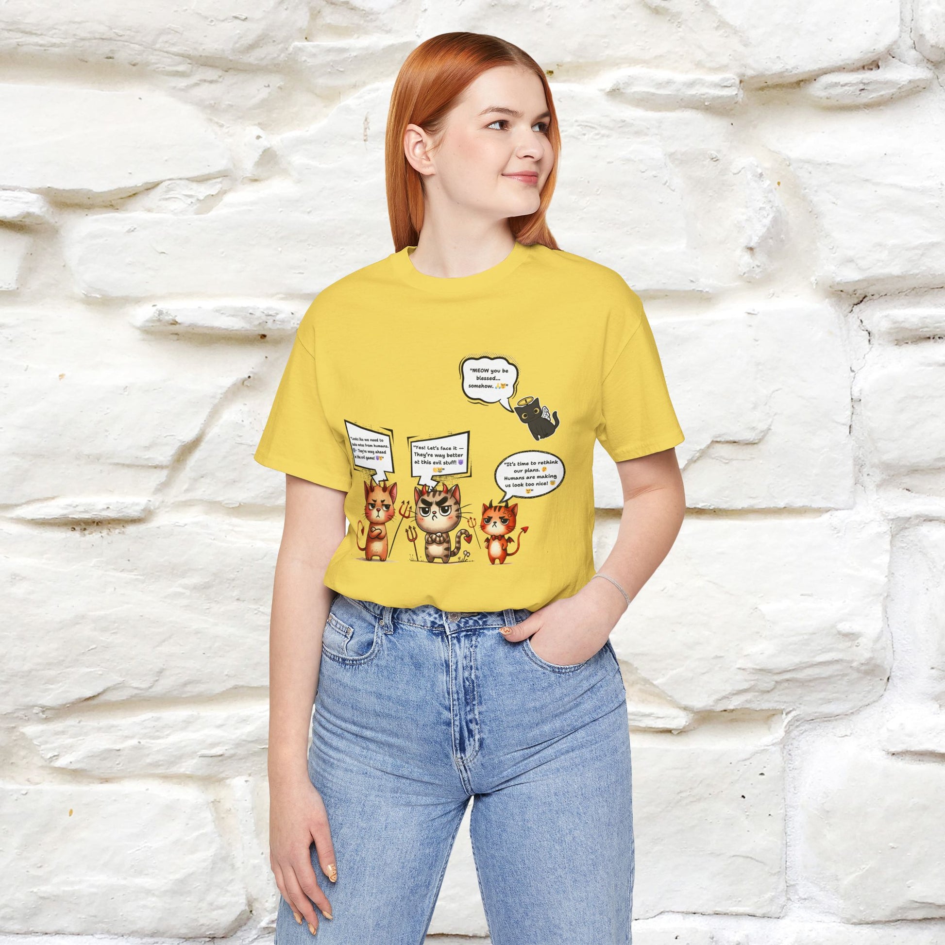 "Humans Are Way Ahead In The Evil Game! 😈😼" Cat  T-shirt |Nunu&Miao Studio - Nunu&Miao Studio