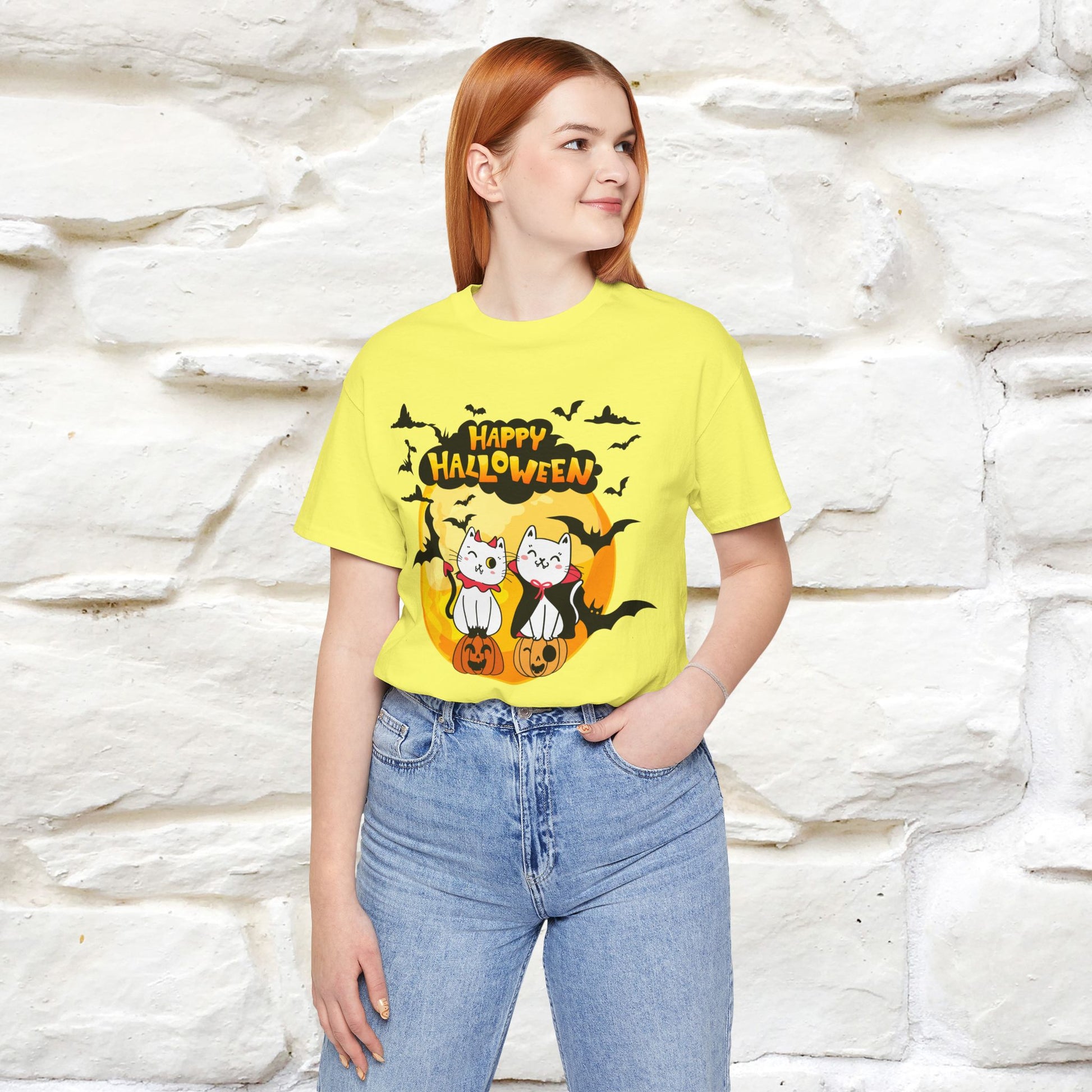 "Happy Halloween Cat Couple " Cat  T-shirt |Nunu&Miao Studio - Nunu&Miao Studio