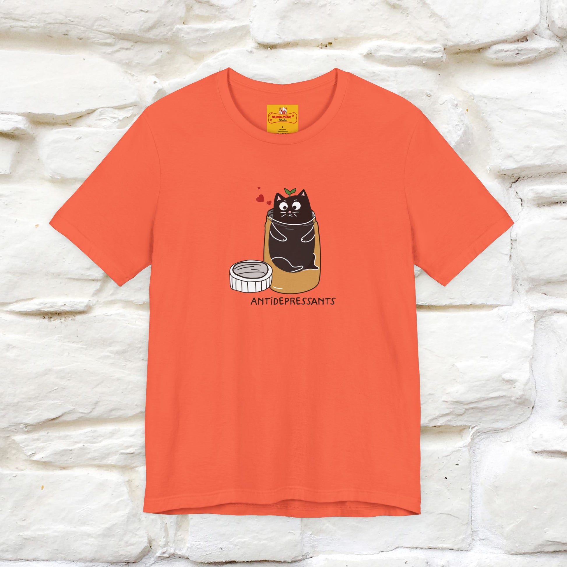 "Antidepressants" Cat T-Shirt | Front & Back Design | Nunu&Miao Studio - Nunu&Miao Studio