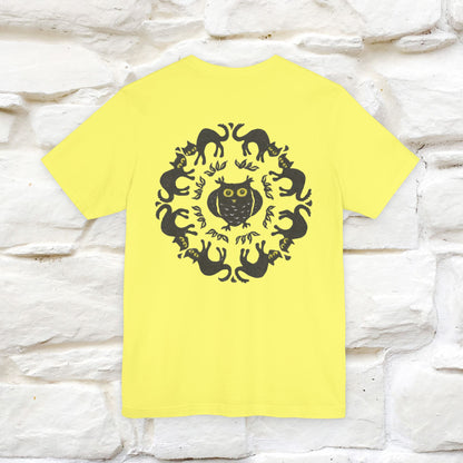 ''Black Cat Circle'' Cat T-Shirt Front and Back Design | Nunu&Miao Studio - Nunu&Miao Studio