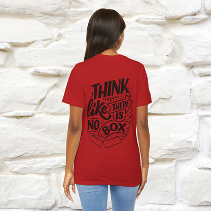 "Think Like There Is No Box" Cat T-Shirt| Front & Back Design | Nunu&Miao Studio - Nunu&Miao Studio
