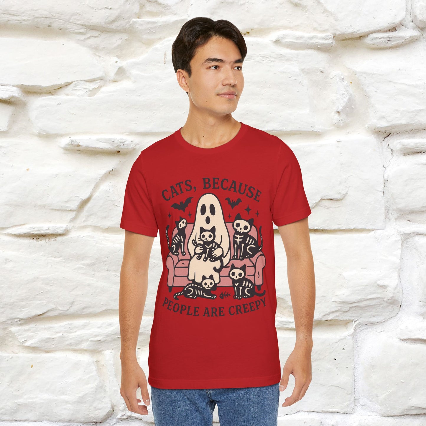 "Cat Because People Are Creepy" Halloween Cat T-shirt |Nunu&Miao Studio - Nunu&Miao Studio