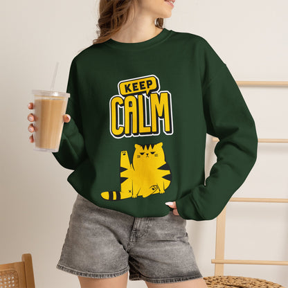 "Keep Calm'' |Cat Sweatshirt | Nunu&Miao Studio