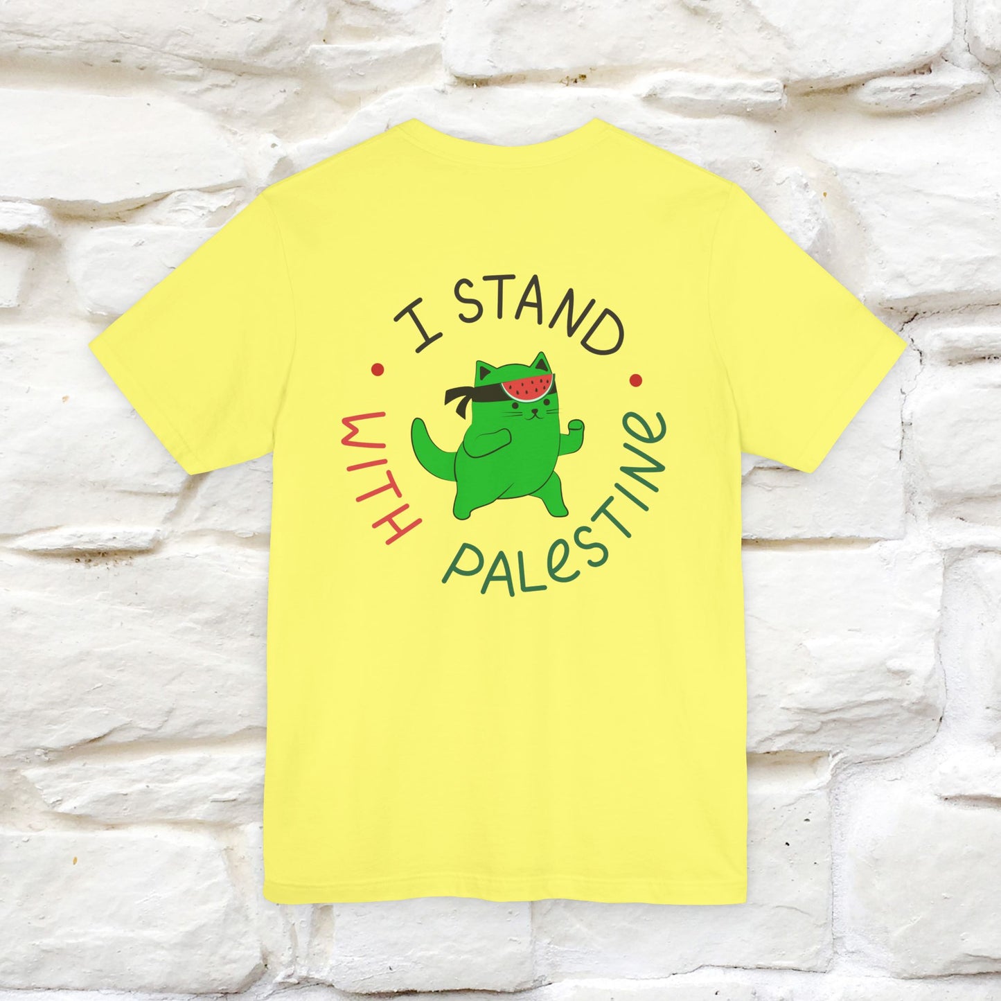 "I Love Palestine" Cat T-shirt | Front & Back Design |Nunu&Miao Studio - Nunu&Miao Studio
