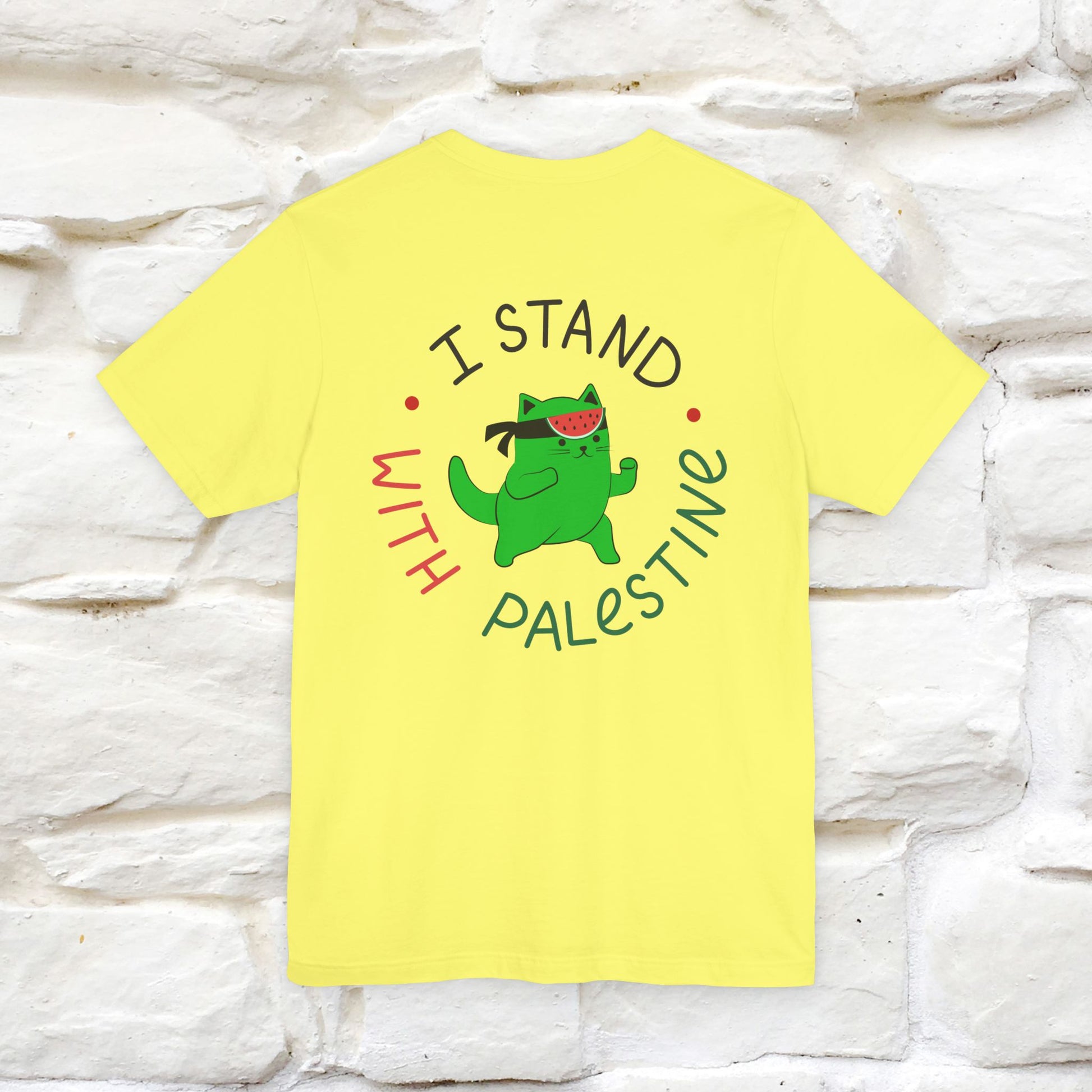 "I Love Palestine" Cat T-shirt | Front & Back Design |Nunu&Miao Studio - Nunu&Miao Studio