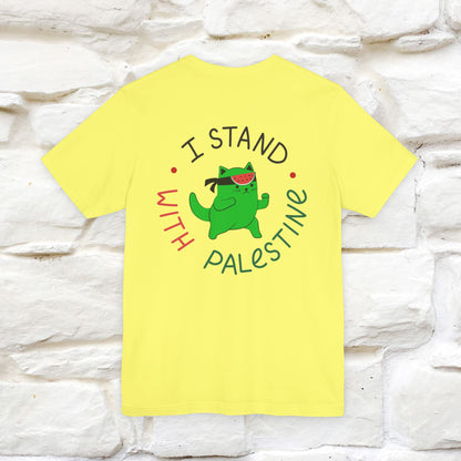 "I Love Palestine" Cat T-shirt | Front & Back Design |Nunu&Miao Studio - Nunu&Miao Studio