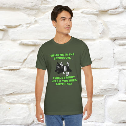 "Welcome To The Bathroom..."Funny  Cat T-shirt |Nunu&Miao Studio - Nunu&Miao Studio