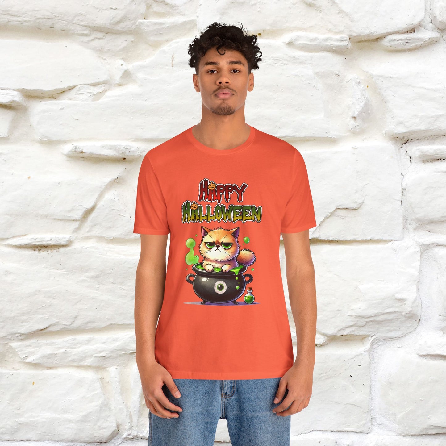 "Angry Cat Happy Halloween" Cat  T-shirt |Nunu&Miao Studio - Nunu&Miao Studio