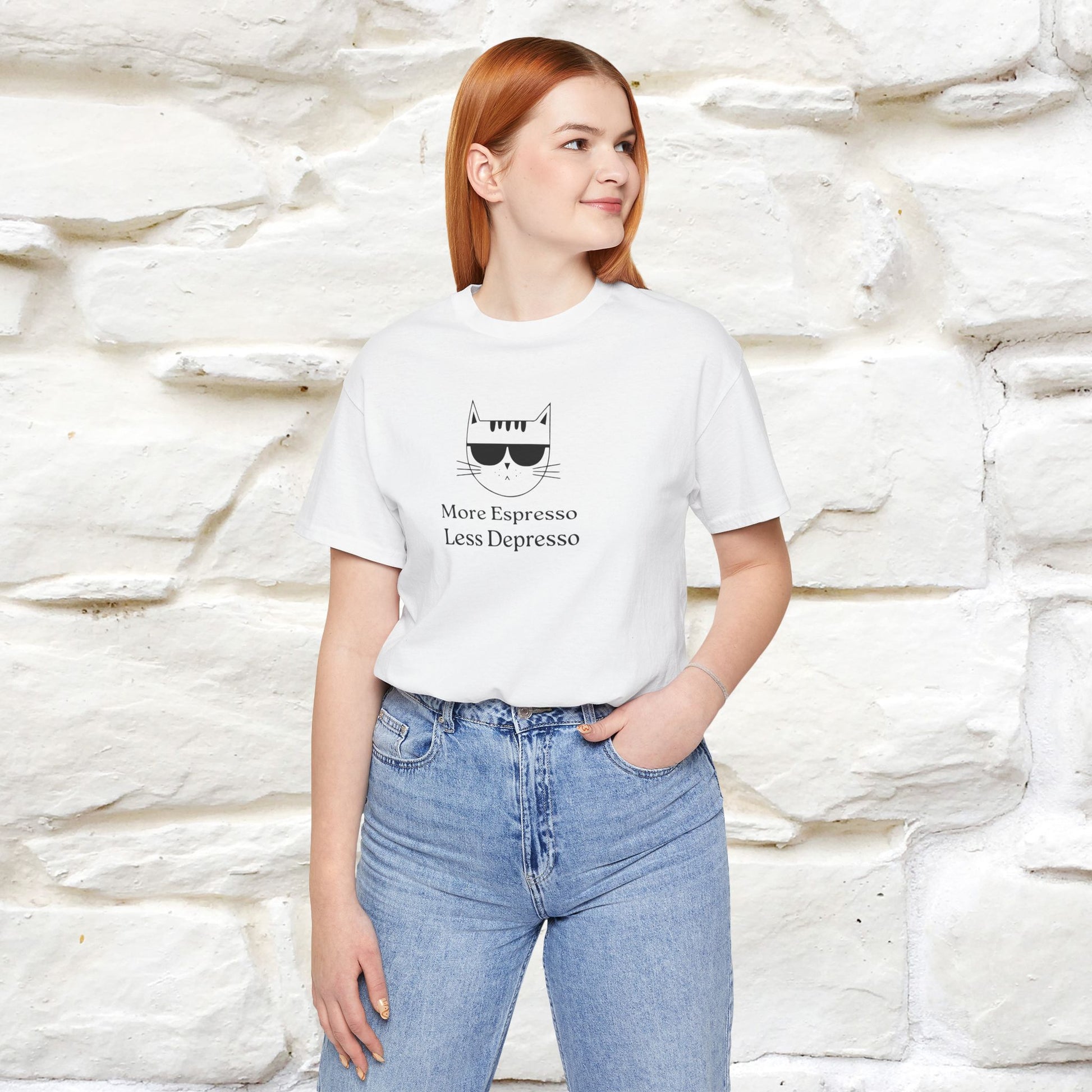 "More Espresso Less Depresso" |Cat T-Shirt | Nunu&Miao Studio - Nunu&Miao Studio