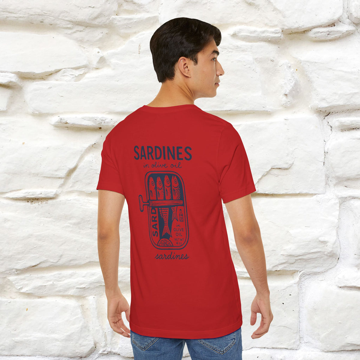 "Sardines In Olive Oil" Cute T-shirt | Front & Back Design|Nunu&Miao Studio