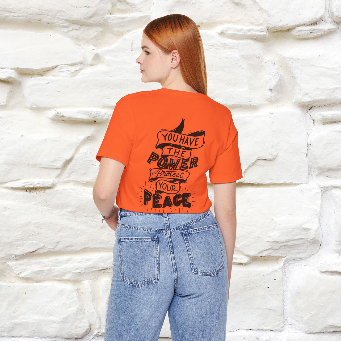 "You Have the Power to Protect Your Peace" Cat T-Shirt| Front & Back Design | Nunu&Miao Studio - Nunu&Miao Studio