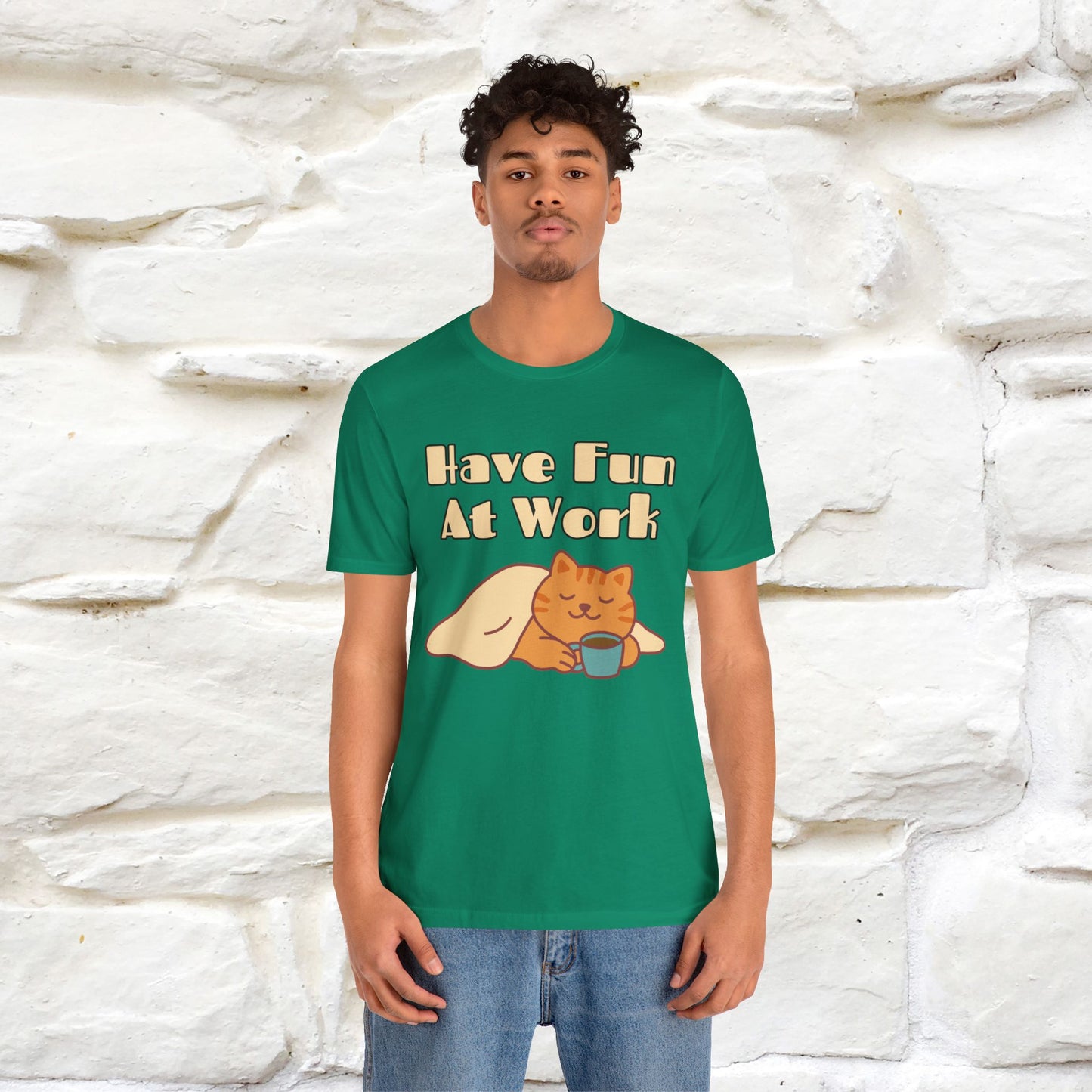 "Have Fun At Work" Cat T-shirt |Nunu&Miao Studio - Nunu&Miao Studio