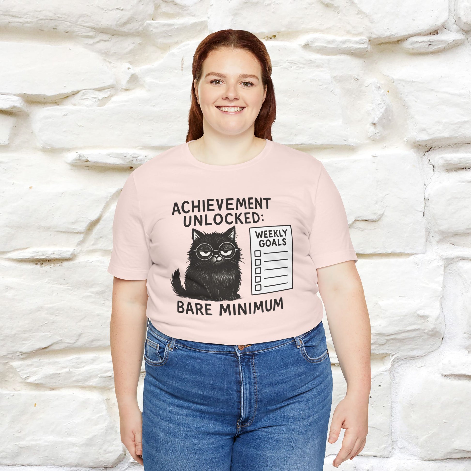 "Achievement Unlocked Bare Minimum." |Cat T-Shirt | Nunu&Miao Studio - Nunu&Miao Studio