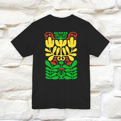 ''Floral Abstract'' Cat T-Shirt Front and Back Design | Nunu&Miao Studio - Nunu&Miao Studio