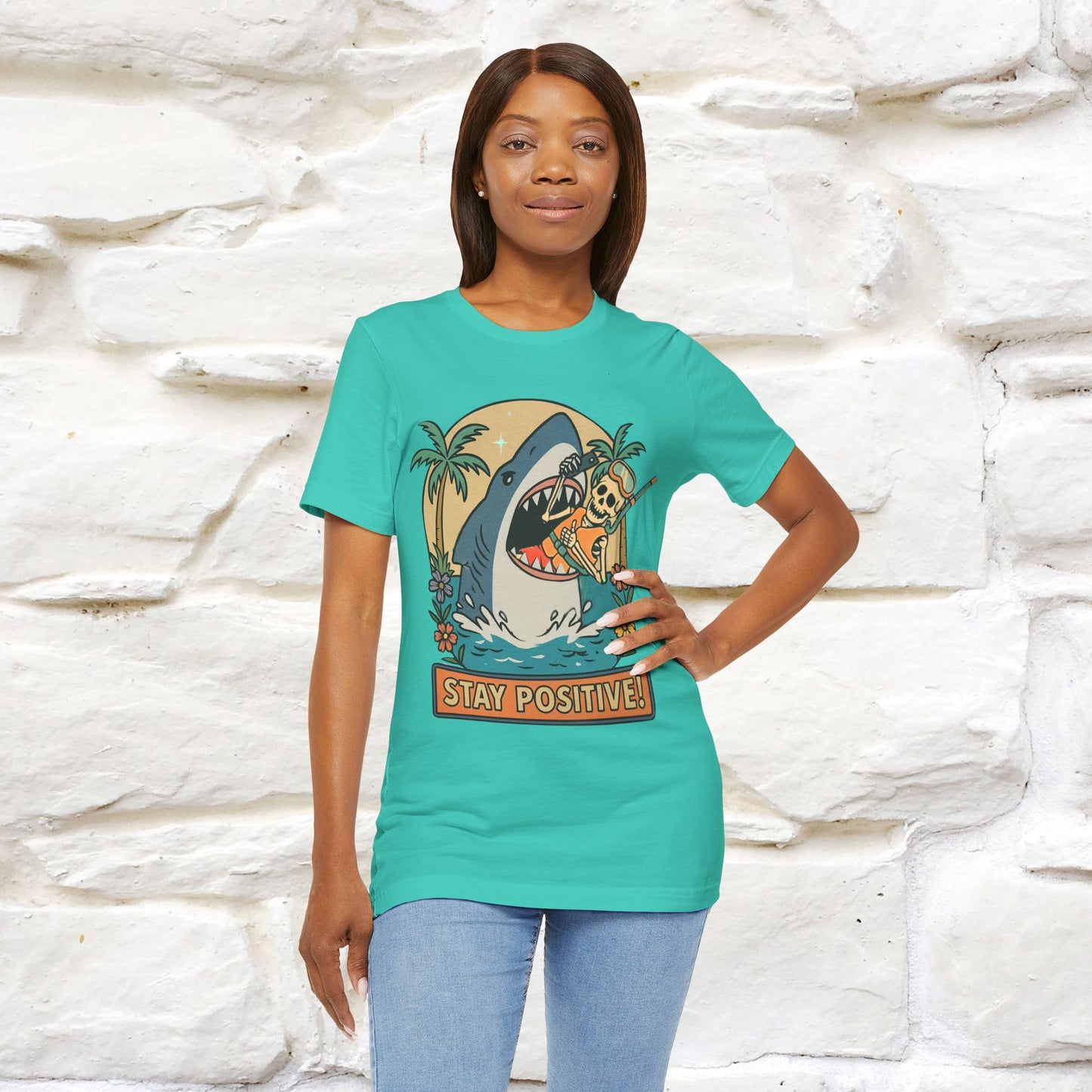 "Stay Positive" Funny T-shirt |Nunu&Miao Studio - Nunu&Miao Studio