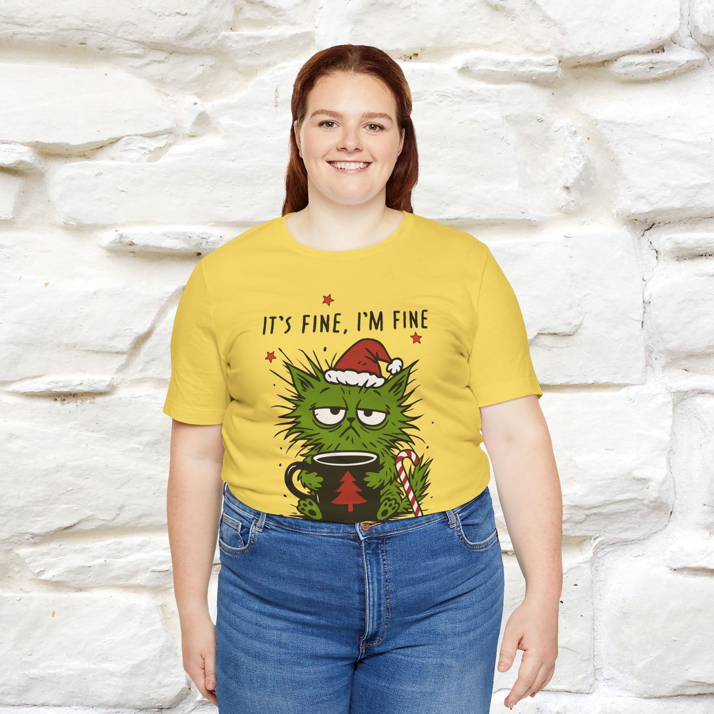 "It's Fine, I'm Fine  ...." |Funny Cat  T-Shirt | Nunu&Miao Studio