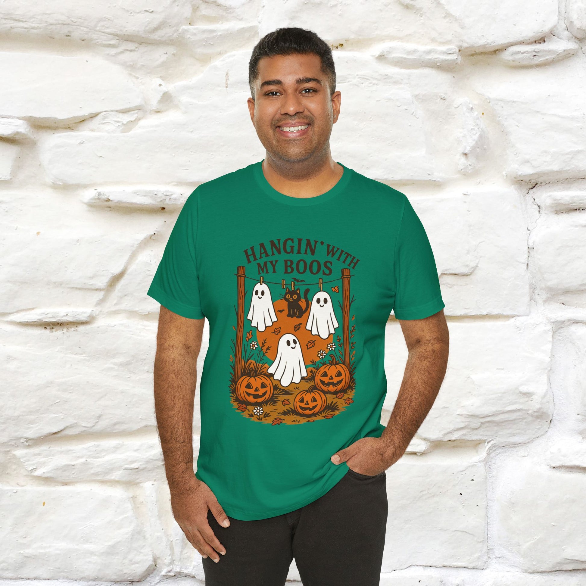 "Hanging With My Boos" Halloween Cat T-shirt |Nunu&Miao Studio - Nunu&Miao Studio