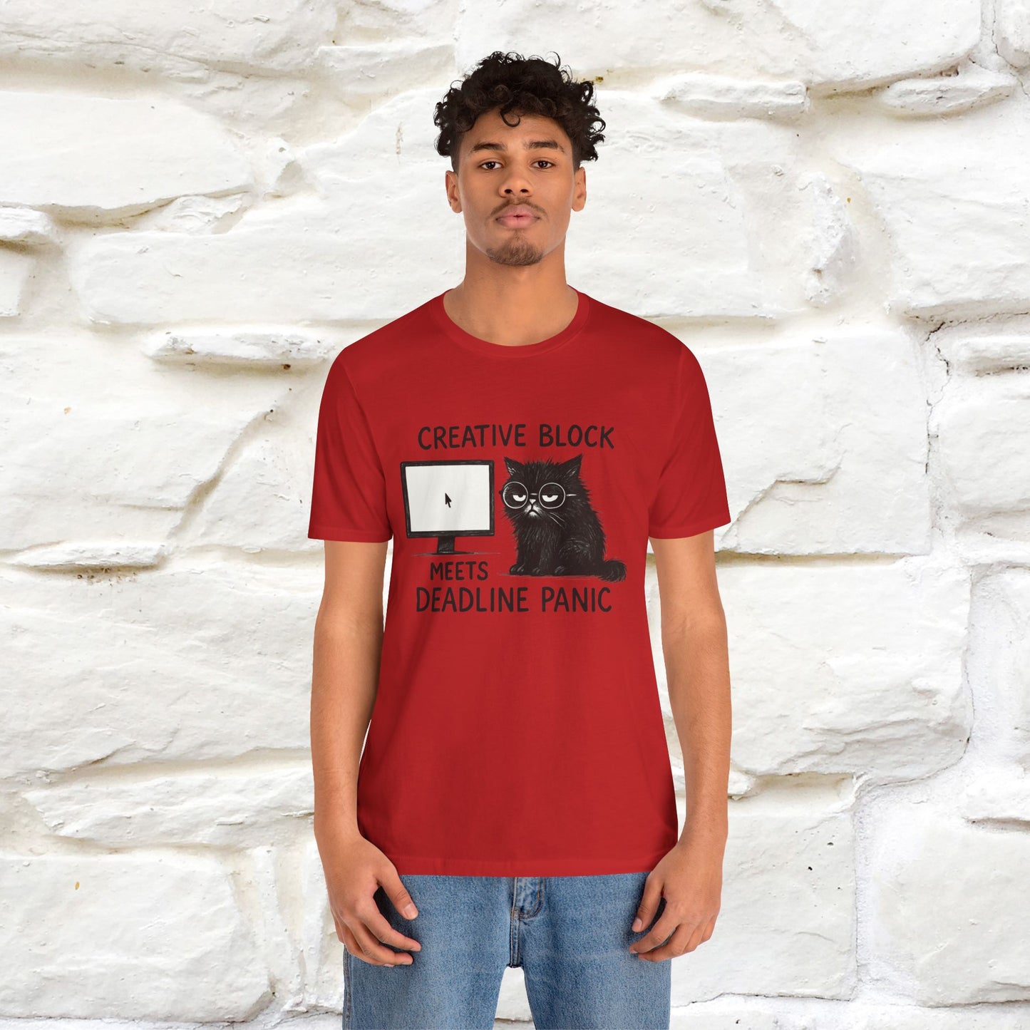 "Creative Block Meets Deadline..." |Cat T-Shirt | Nunu&Miao Studio - Nunu&Miao Studio