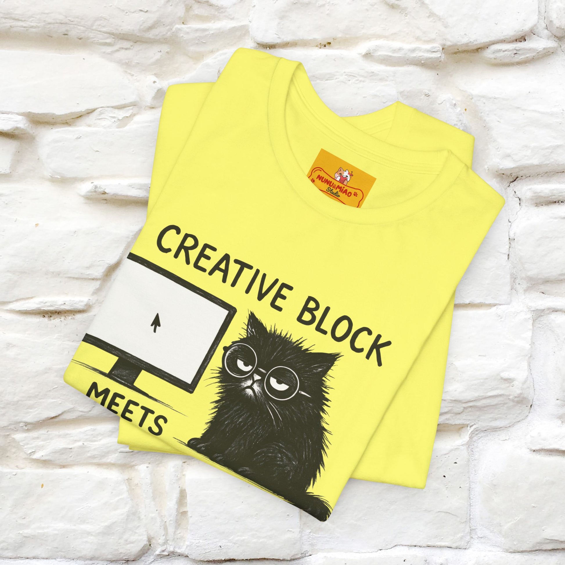 "Creative Block Meets Deadline..." |Cat T-Shirt | Nunu&Miao Studio - Nunu&Miao Studio