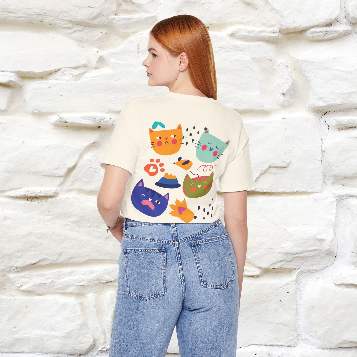 ''The Power Of Meow'' Cat T-Shirt Front and Back Design | Nunu&Miao Studio - Nunu&Miao Studio