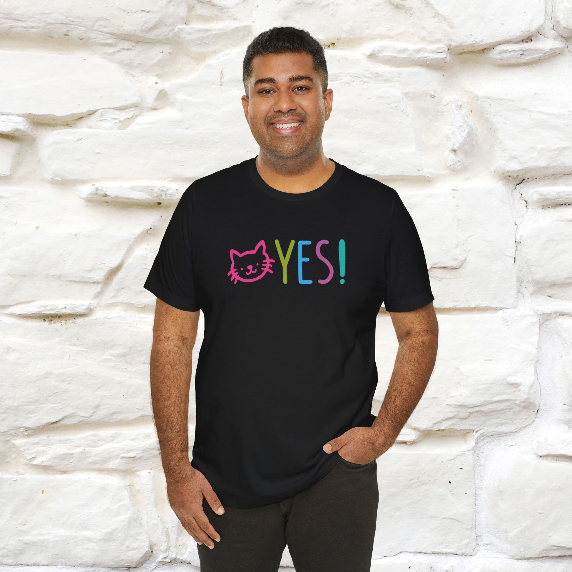 "Yes, Just Do It" Cat T-Shirt| Front & Back Design | Nunu&Miao Studio - Nunu&Miao Studio