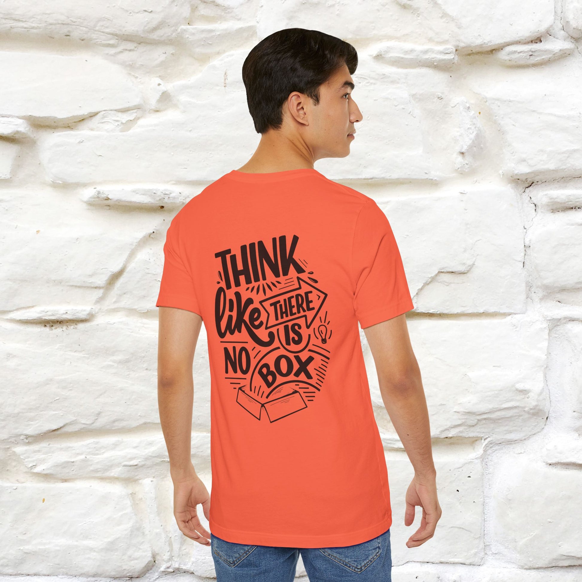 "Think Like There Is No Box" Cat T-Shirt| Front & Back Design | Nunu&Miao Studio - Nunu&Miao Studio