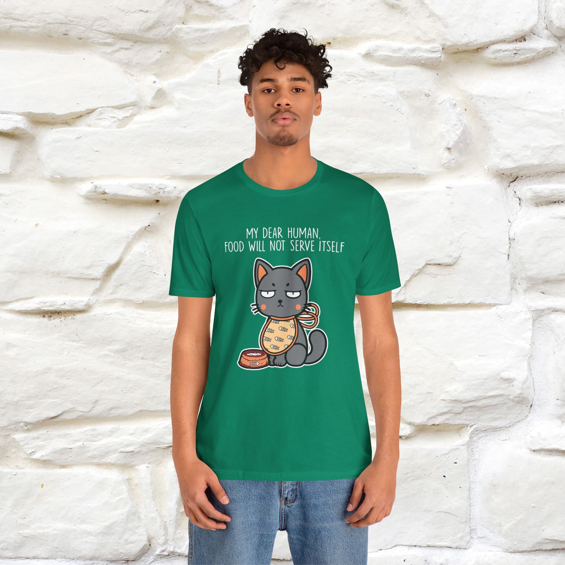 "Dear Human, Food Will Not Serve Itself" |Cat T-Shirt | Nunu&Miao Studio - Nunu&Miao Studio