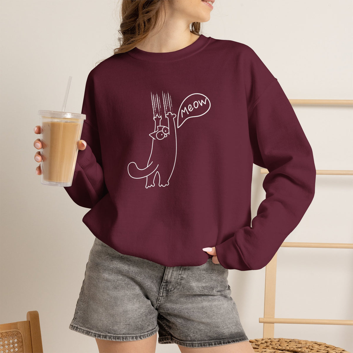 ''Meow.'' |Cat Sweatshirt | Nunu&Miao Studio