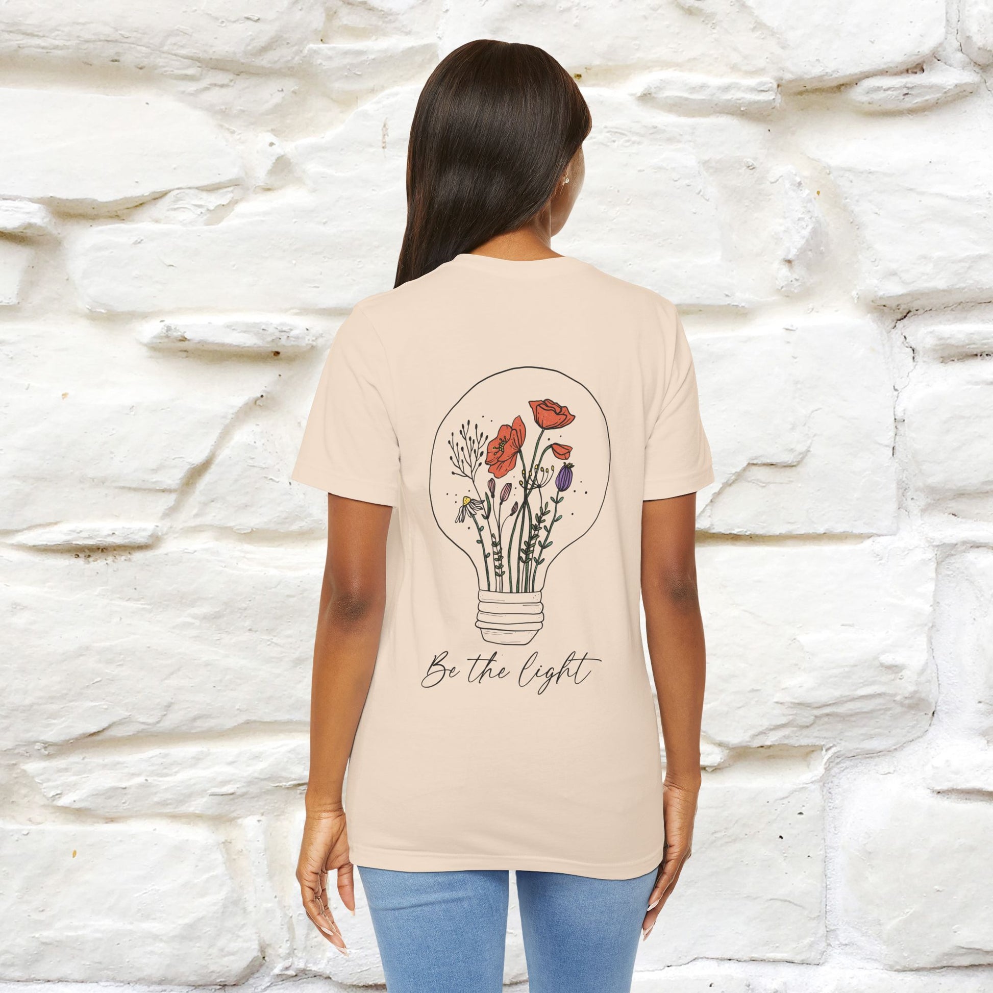 "Be The Light" Cat T-Shirt | Front & Back Design | Nunu&Miao Studio - Nunu&Miao Studio