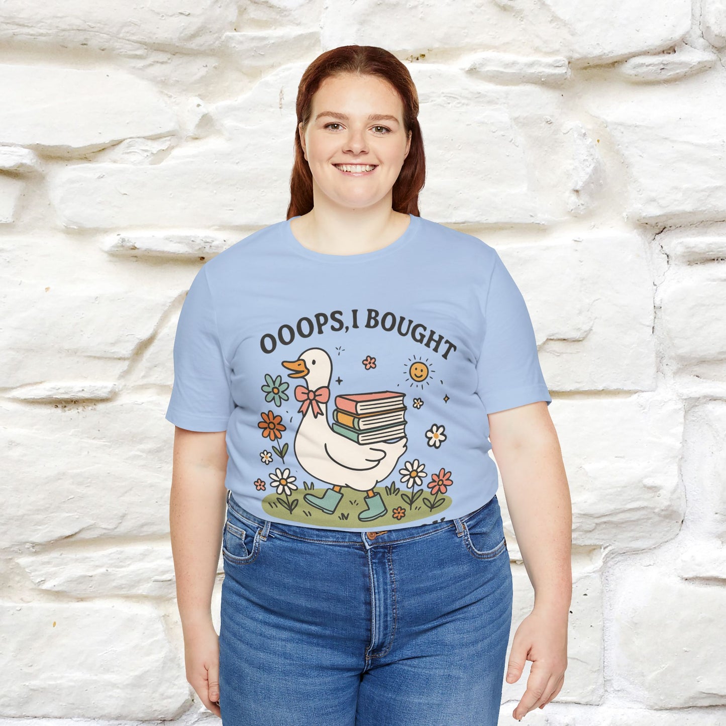 "Oooops I Bought Another Book" Funny Goose T-shirt |Nunu&Miao Studio - Nunu&Miao Studio