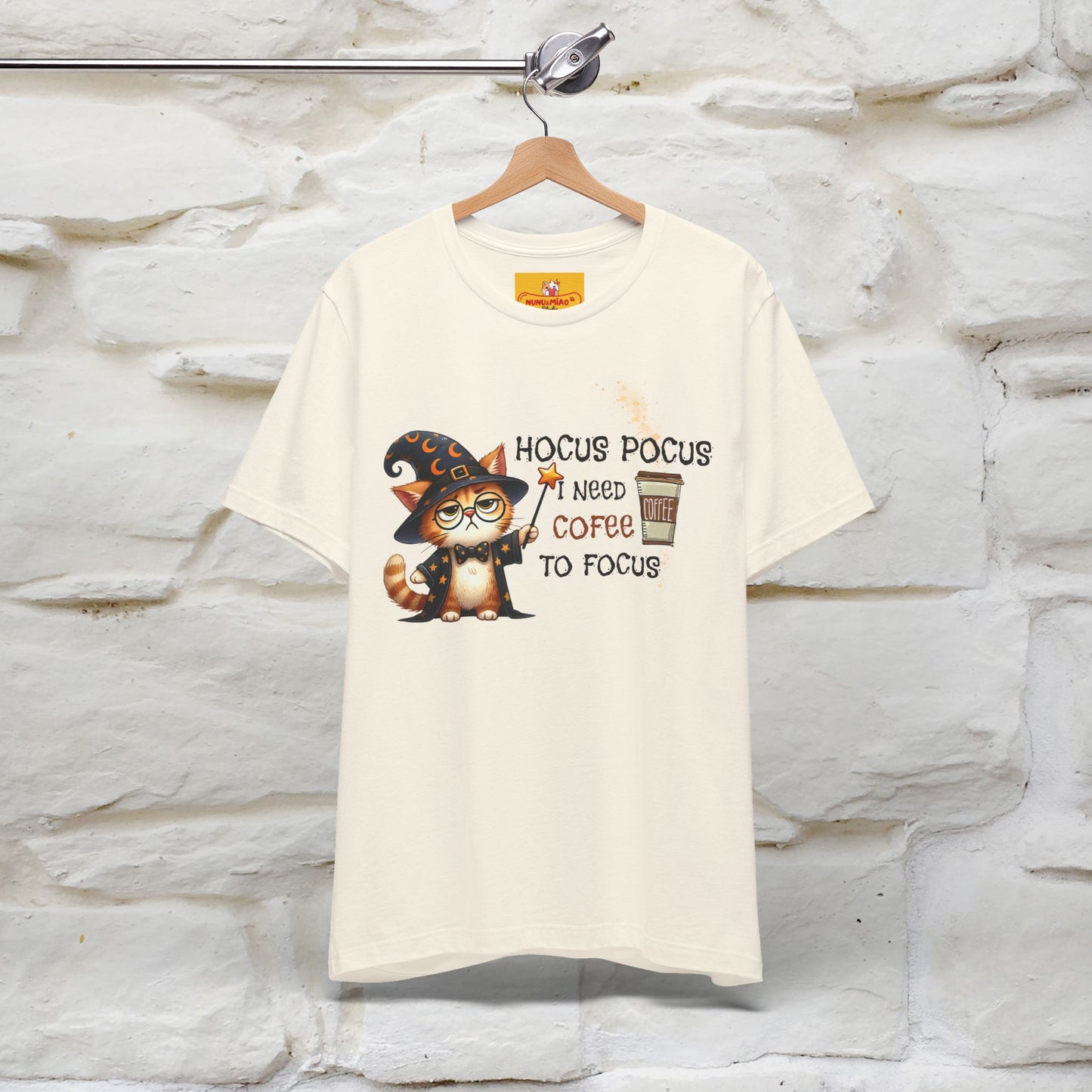 ''Hocus Pocus I Need Coffe To Focus'' Funny Cat Shirt | Nunu&Miao Studio - Nunu&Miao Studio