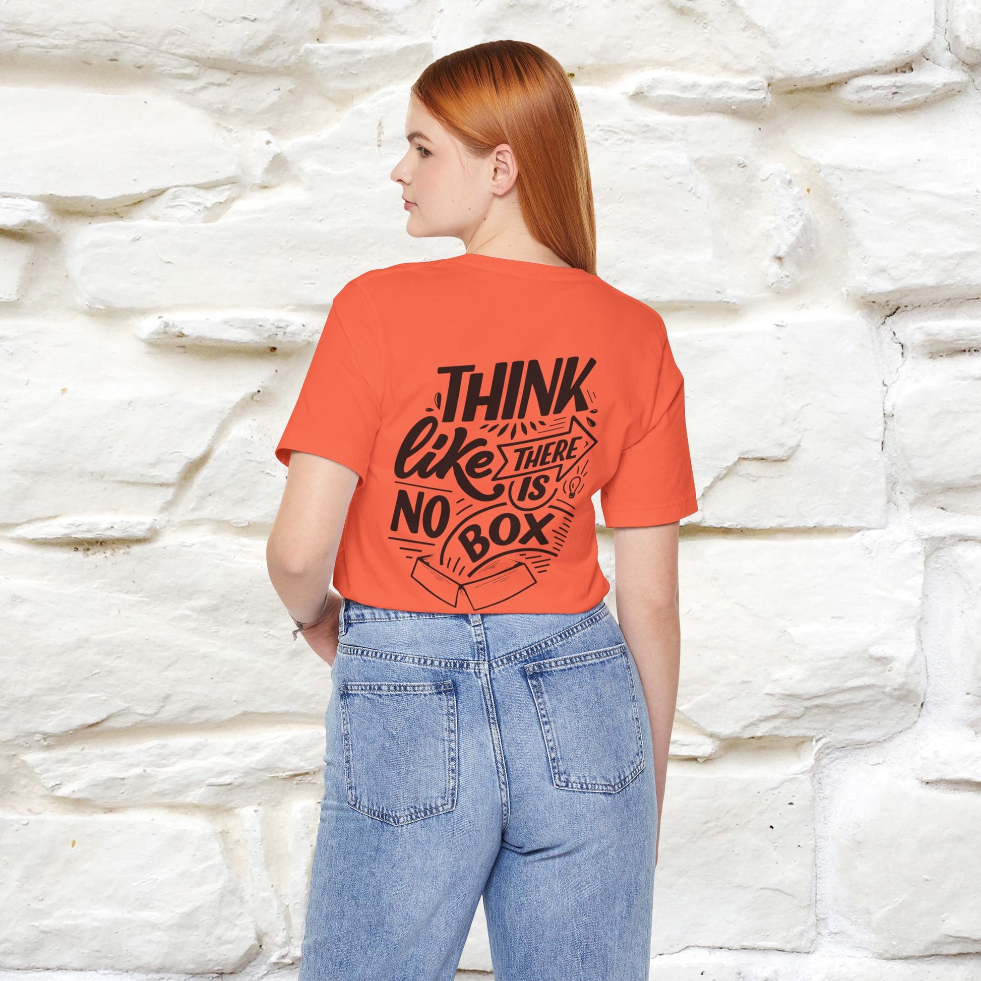 "Think Like There Is No Box" Cat T-Shirt| Front & Back Design | Nunu&Miao Studio - Nunu&Miao Studio