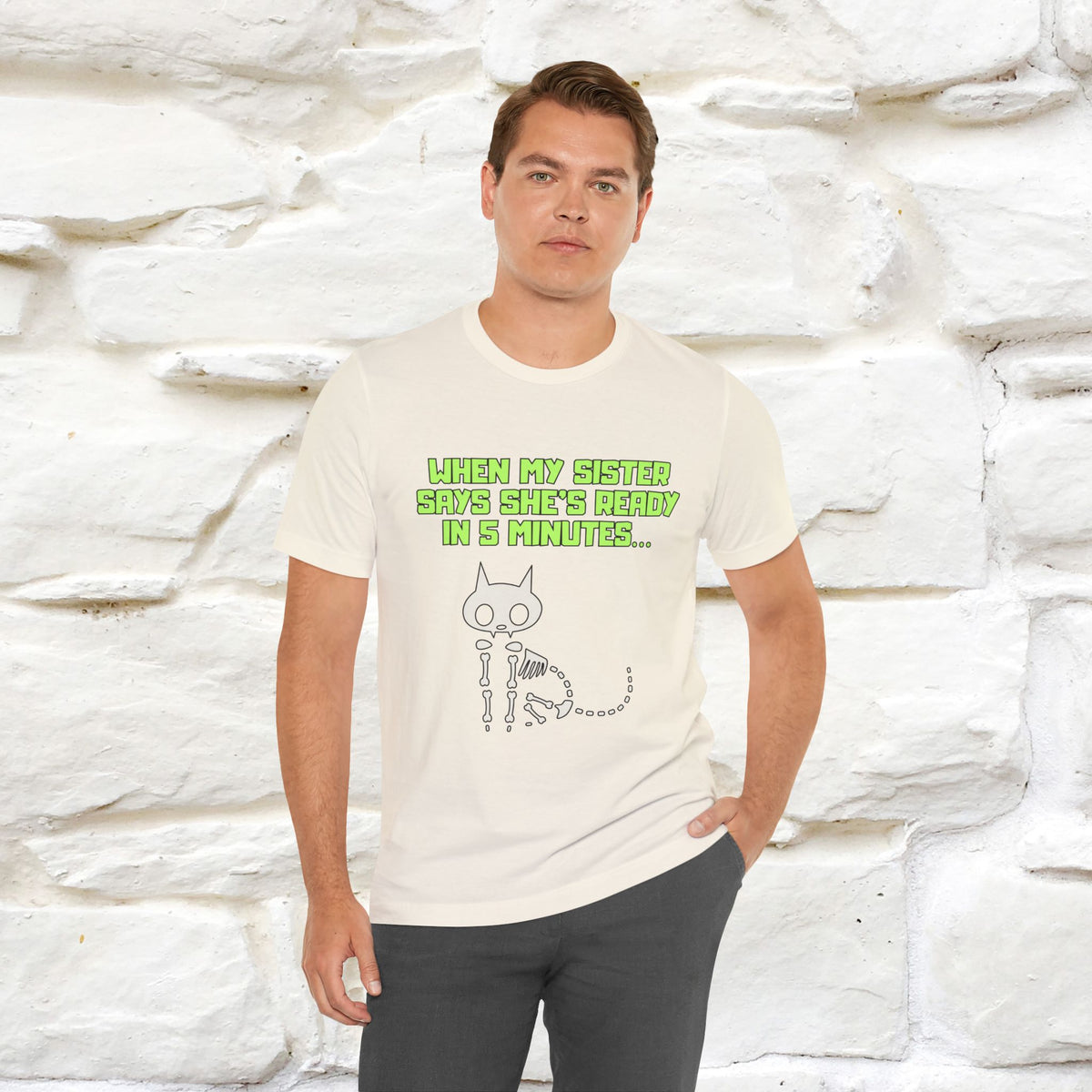 “When my sister says she’s ready in 5 minutes…” | Cat T-Shirt | Nunu&Miao Studio