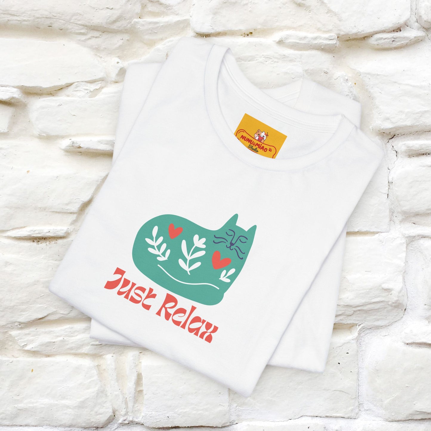 "Just Relax'' Cat T-Shirt Front and Back Design | Nunu&Miao Studio - Nunu&Miao Studio