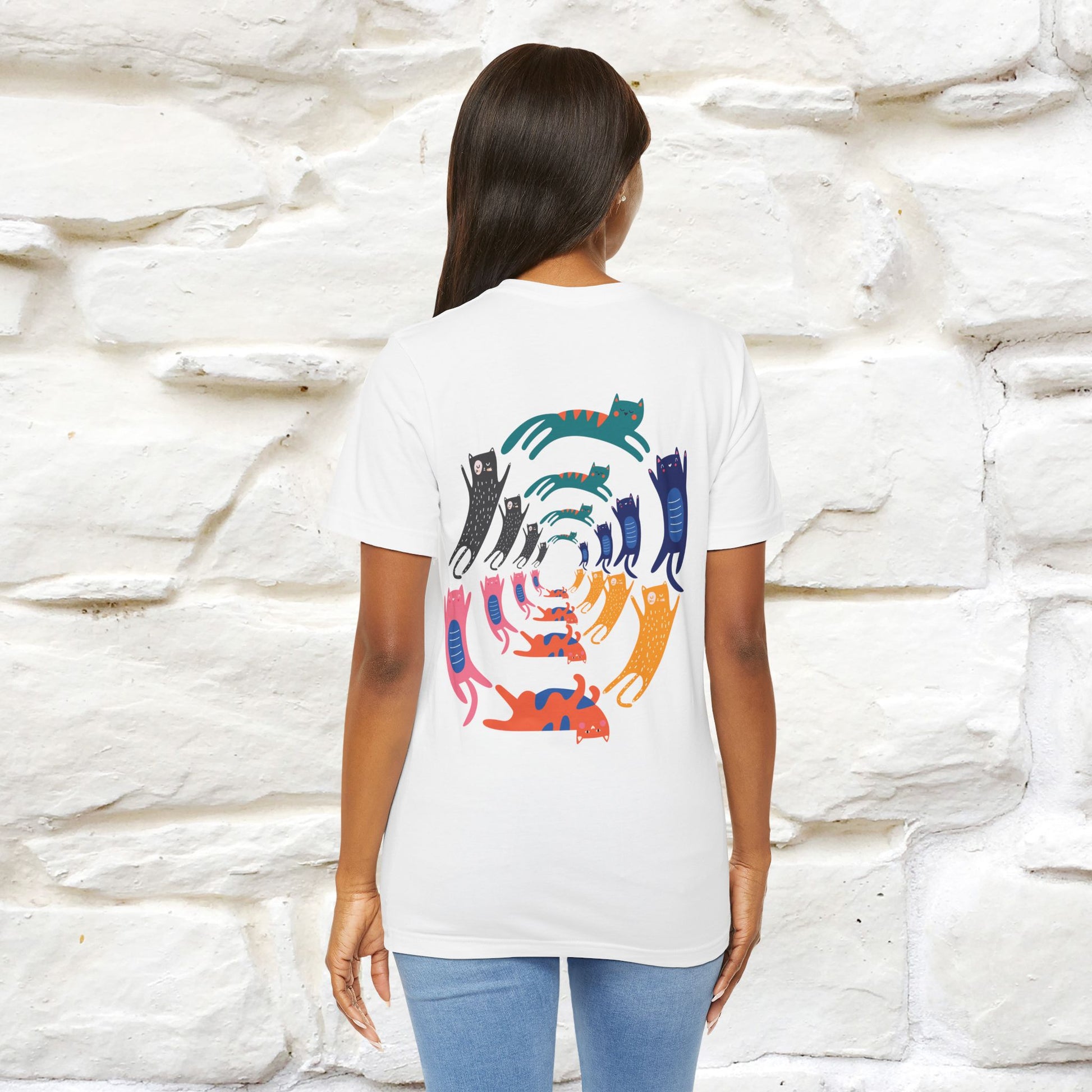 "The Hypnotic Meow'' Cat T-Shirt Front and Back Design | Nunu&Miao Studio - Nunu&Miao Studio